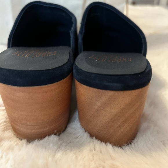 CHARLOTTE STONE MARTINO  navy suede clogs size 7 with box - Picture 3 of 5